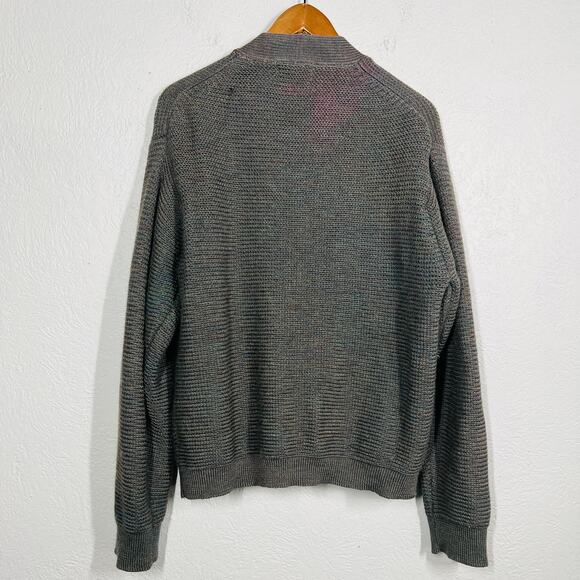 Vintage 70s Golden Cup Academic 100% Wool Cardigan Sweater Knit Pockets - XL - Picture 4 of 9